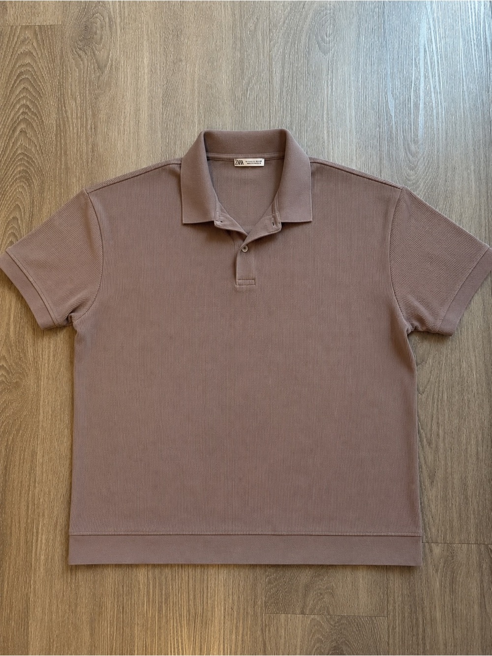Zara Short-Sleeve Polo in Mauve